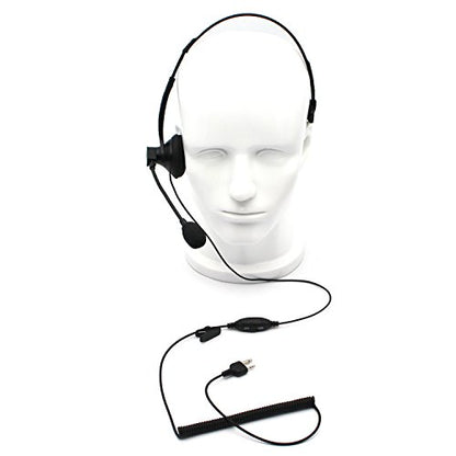 Over-Head Earpiece/Headset with Boom Mic &VOX for Midland/Alan GMRS/FRS GXT250 GXT1000VP4 LXT500VP3 LXT380 LXT118 2 Two Way Radios 2-pin Jack