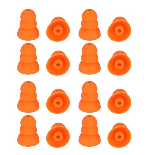 Fabater Silicone Eartips, Triple Flange Earbud Tips, Noise Cancelling Eartips with 8 Pairs Soft Silicone 3 Layer Ergonomic Replacement for 2mm to 3.5mm Inner Diameter Earphones