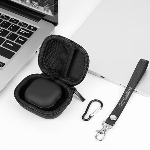 Geekria Shield Earbuds Case Compatible with Samsung Galaxy Buds3 FE/Pro, Galaxy Buds 2, Replacement Hard Shell Travel Carrying Bag (Dark Grey)