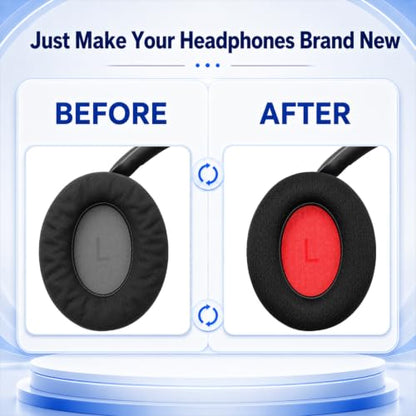 Replacement Ear Pads for 1MORE SonoFlow/SonoFlow SE/SonoFlow Pro Headphones, Protein Leather Earpads Cushions with Memory Foam, Extra Thick Ear Cups, 1 Pair，Black-Mesh Fabric