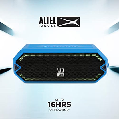 Altec Lansing - HydraJolt Wireless Bluetooth Speaker, Waterproof Portable Speakers with Built in Phone Charger and Lights, Everything Proof Outdoor, Shockproof, Snowproof, 16 Hours Playtime - color: Royal Blue, style: HydraJolt