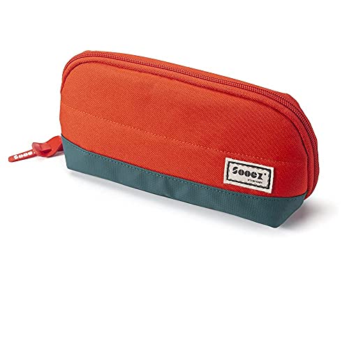 Sooez Wide-Opening Pencil Pen Case, Lightweight & Spacious Pencil Pouch Zipper Stationery Bag, Aesthetic Supply with Triangular Design for Adults, Orange - color: Orange