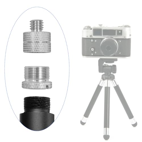 8 Pcs Mic Stand Adapter Mic Thread Adapter Set, 5/8 Female to 3/8 Male and 3/8 Female to 5/8 Male, 1/4 Female to 5/8 Male and 3/8 Female to 1/4 Male, 8 Different Screw Adapters for Microphone, Silver - color: Silver