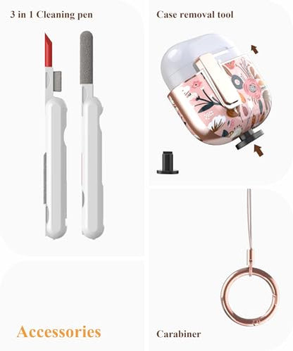 TATOFY Cover for AirPods Pro 4th Generation Case with Lock Clip Cleaner Kit Slim Hard AirPod 4 Lock Case Compatible with MagSafe (Pink) - color: Pink, size: AirPods 4th Gen