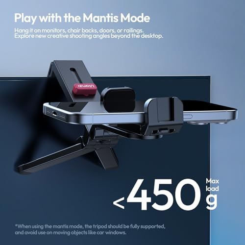 ULANZI MA89 2025 Foldable Airplane Phone Holder Mount, 360° Rotation Airplane Travel Essentials, Long Flight Must Haves Phone Tripod Stand for Flying, Home, Office Travel Gift for Content Creator