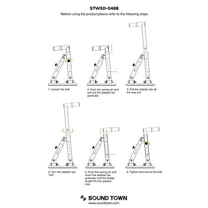 Sound Town 2-Pack Adjustable Wall Mount Speaker Brackets with 180-degree Swivel (STWSD-048B) - size: 048B