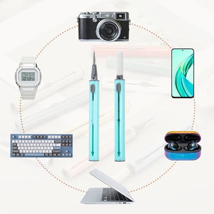 4PCS Earphone Cleaner Kit - Ultra Portable Multi-Function Cleaner Kit Soft Brush for Bluetooth Earphones Case Cleaning Tools, Mint Green - color: Mint Green