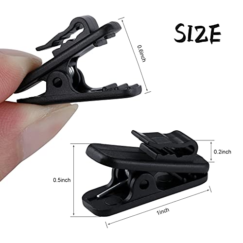 MUZHI Headphone Clip,Small Cable Clothing Clips,Earbud Clip to Keep Earphone/Microphone Cord in Place for 1.5mm Wire Diameter Round Wire Earphone 1 Inch Length,20Pcs (Black)