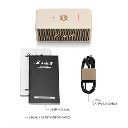 Marshall Emberton III Portable Bluetooth Speaker - Rugged Waterproof/Dust-Proof Design | Loud Stereo Sound, Deep Bass | Compact and Wireless for Travel and Outdoors - Cream - color: Cream