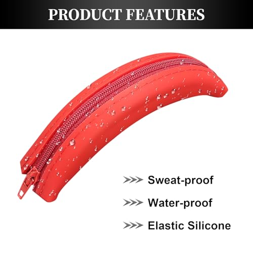 Replacement WH-1000XM4 Silicone Headband Cover Compatible with Sony WH-1000XM4, WH-1000XM3, WH-CH720N, WH-XB910N Headphones, Sweatproof & Washable Headband Cover Accessories (Red) - color: Red