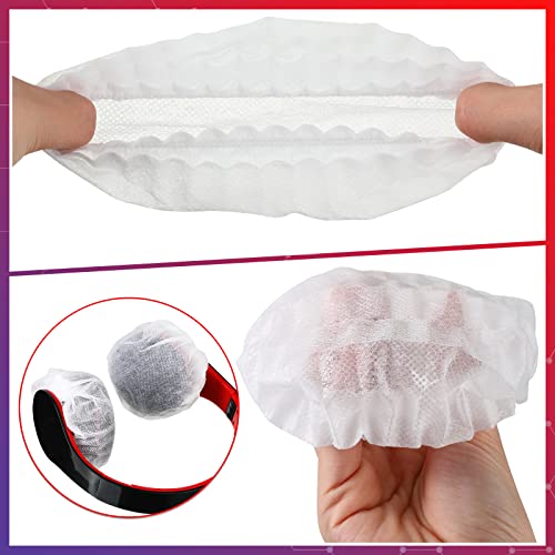 500 Pcs Disposable Headphone Covers, Non-Woven Sanitary Headphone Hygiene Covers for Over-Ear Headphones (8-11cm), Ideal for Gyms, Salons, Call Centers & Shared Headsets, White