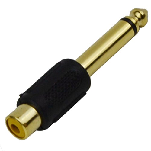CESS 6.35mm TS Male to RCA Female Audio Adapter, 10 Pack