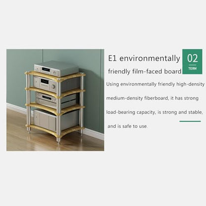 Stereo cabinet,audio rack,av media stand,stereo stand,audio stand,av cabinet,stereo racks and stands,media rack,hifi rack,audio rack cabinet,stereo rack,audio cabinet,audio-video shelving,av rack(1-la - color: 1-layer, size: Walnut color