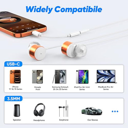 5 Pack USB C to 3.5mm Headphone Jack Adapter for iPhone 17/16/15 Pro/Max, Samsung Galaxy S25/S24/S23 Ultra, iPad Pro, MacBook ect - color: 5 Pack