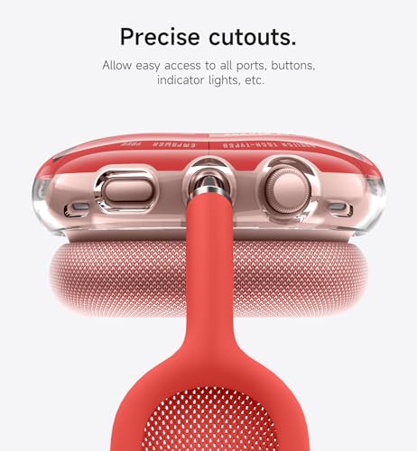 SURITCH for AirPods Max Case, TPU Anti-Scratch Ear Cups Cover, Rugged Shockproof Accessories Protective Cover for Apple AirPods Max - Red - color: Red