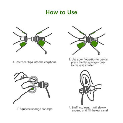 [6 Pairs] Earphone Tips S M L for in Ear Headphones, 12pcs Anti-Slip Silicone Earbud and Memory Foam Ear Bud Tips, Noise Cancelling 5mm-7mm Earbud Tips