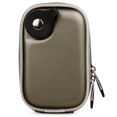 Vangoddy Hard Shell EVA Carrying Case with Carabiner and Dual Zipper for Hearing Aids, In-Ear Monitors, Small Medical Devices, Earbuds and Accessories - Gun Metal - color: Gun Metal
