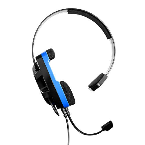 Turtle Beach Recon Chat PlayStation Headset – PS5, PS4, Xbox Series X, Xbox Series S, Xbox One, Mobile & PC with 3.5mm – Glasses Friendly, High-Sensitivity Mic, Black/Blue - color: Black