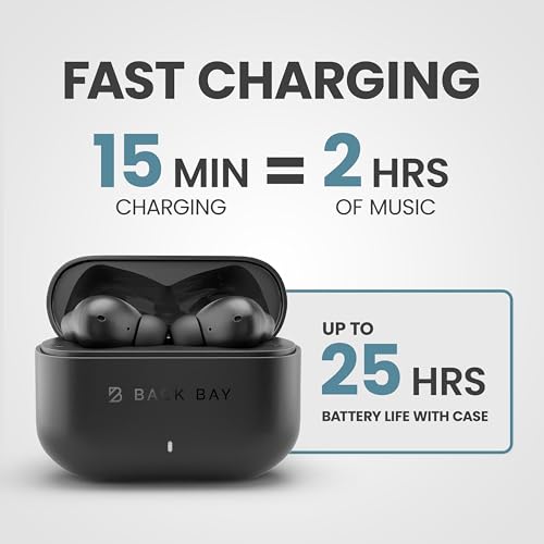 Back Bay Audio True Wireless Earbuds Noise Cancelling Earbuds, Premium ANC - color: Black