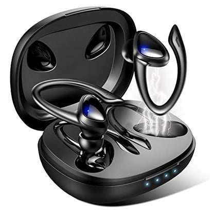 Wireless Earbud Sport in-Ear Bluetooth Headphones with Earhooks Detachable,Bluetooth 5.1 Ear Buds CVC8.0 Noise Cancelling Mic,Over Ear Wireless Earphones 36H Playtime,IP7 Waterproof Bluetooth Headset
