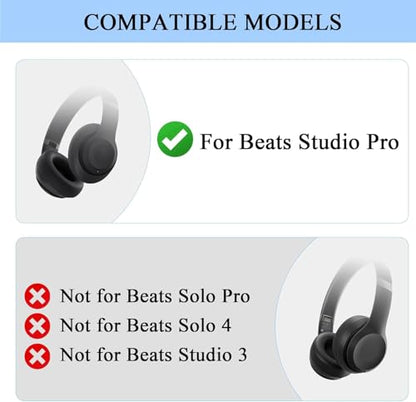 Headband & Hinge & Cushion Pad for Beats Studio Pro Headphone,Black | Durable Replacement Headband,Studio Pro Parts Accessories Repair Kit Set ,As Same As The OEM - color: Black