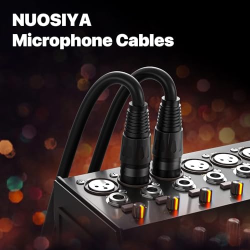 XLR Cable 1.5 Ft 6 Packs,Microphone Cables,Premium Balanced Microphone Mic Speaker Cable with 3-Pin XLR Male to Female DMX Cable,Black - size: 1.5 Feet