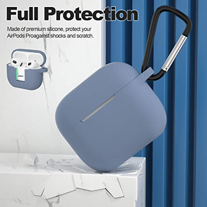 Compatible with AirPods 3 Case, Protective Silicone Cover for AirPods 3rd Generation Case 2021, Wireless Charging - Lavender Grey - color: D-Lavender Grey