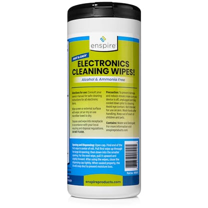 enspire® CLEAN MY SCREEN; Anti-Static Screen and Electronics Cleaning Wipes; 70 Count Tub; 905105 (Pack of 2) - size: 70 Count (Pack of 2)