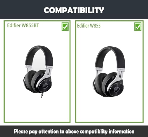 W855BT Earpads Replacement for Edifier W855/ W855BT Headphones Ear Cushions with Protein Leather and Memory Foam