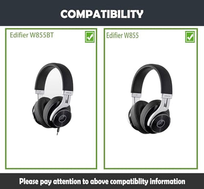 W855BT Earpads Replacement for Edifier W855/ W855BT Headphones Ear Cushions with Protein Leather and Memory Foam