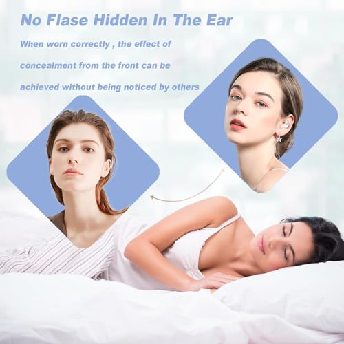 Xmenha Sleep Hidden Wireless Bluetooth Invisible Earbuds for Sleeping Tiny Earbuds for Side Sleepers - color: Blue