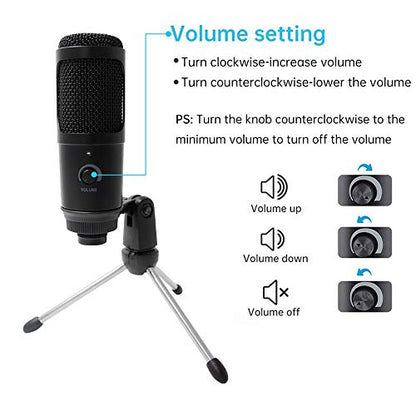 Professional Condenser Microphone Bundle Kit, Mic with Adjustable Scissor Arm Stand Shock Mount