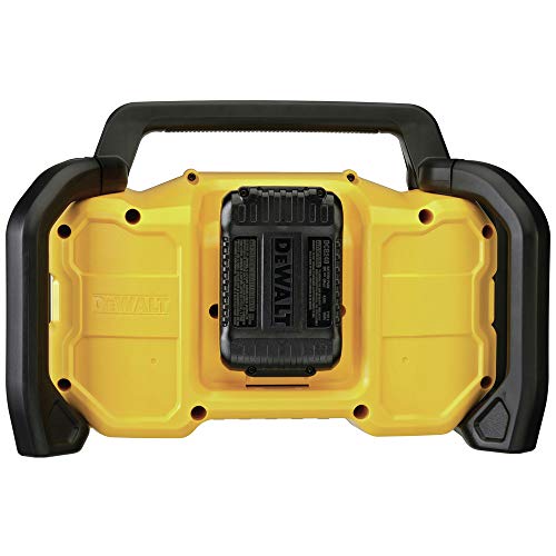 DEWALT 12V/20V MAX Portable Bluetooth Radio, Cordless, 100 ft Range, 3.5” Subwoofers, Jobsite (DCR028B)