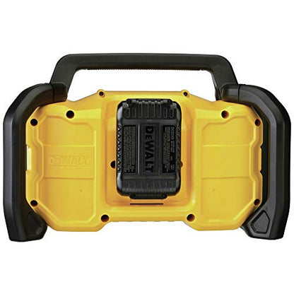 DEWALT 12V/20V MAX Portable Bluetooth Radio, Cordless, 100 ft Range, 3.5” Subwoofers, Jobsite (DCR028B)
