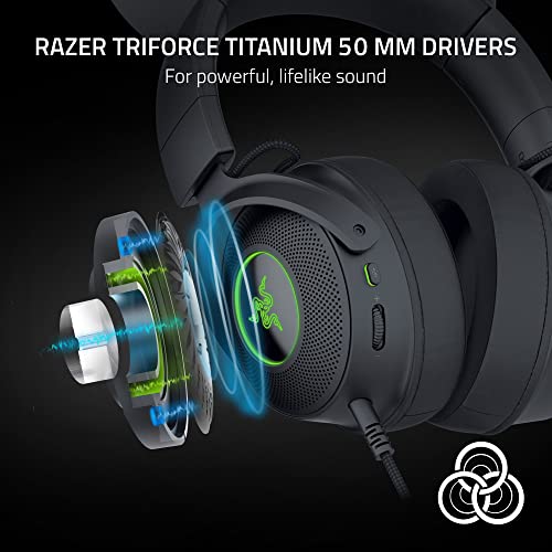 Razer Kraken Kitty V2 Pro Wired RGB Headset: Interchangeable Ears (Kitty, Bear, Bunny) - Stream Reactive Lighting - Detachable HyperClear Cardioid Mic - 50mm Drivers - 7.1 Surround Sound - Black - color: Classic Black
