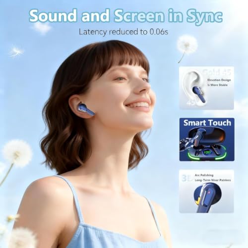 Wireless Bluetooth 5.3 in-Ear Headphones – Waterproof, 48-Hour
