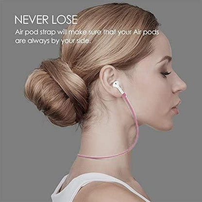 4 in 1 Anti-Lost Accessories for Airpods, Airpods Strap Magnetic Cord, Ear Hooks and Covers Compatible with Airpods 1 & 2, Airpods Watch Band Holder, Sakura pink