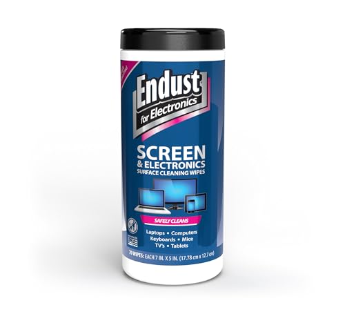 Endust for Electronics; Screen & Surface Cleaning Wipes, Great LCD and Plasma Wipes, 70 Wipes (11506) - size: 70 Count (Pack of 1)