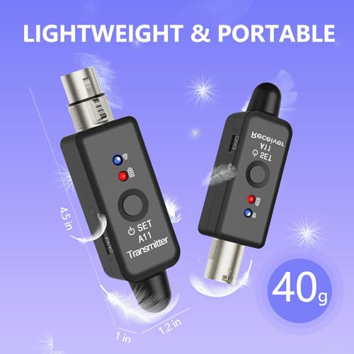 2.4GHz Wireless XLR Microphone System Transmitter Receiver(A11-2(2TX+1RX))