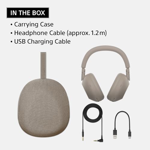 Sony WH-1000XM6 The Best Noise Cancelling Wireless Headphones, Sandstone | HD NC Processor QN3, 12 Microphones, Adaptive NC Optimizer, Mastered by Engineers, Studio-Quality, Up to 30 Hrs of Battery - color: Sandstone