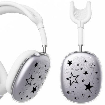 for AirPods Max Headphones Y2K Star Ear Covers for AirPods Max 2 | Cute Clear Ear Cups Cover | White Silicone Ear Pad Case Headband Cover for Apple AirPods Max 2/1 (2026/2024/2020) - color: Star E/White