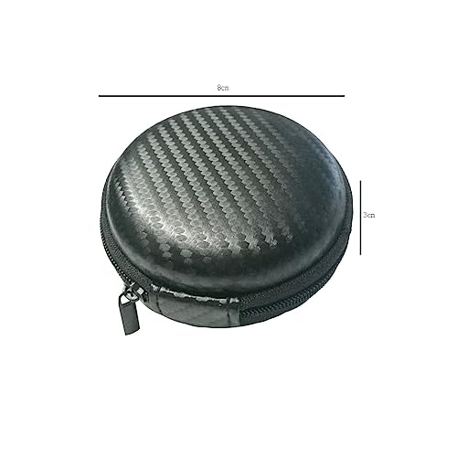 4 Pieces Earbud Case Round Earphone Case Earphone Carrying Case Earbud Carrying Case Earphone Headphone Headset Storage Bag Earphone Headphone Pouch with Zipper, Black