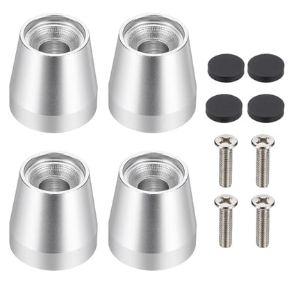 MECCANIXITY 4Pcs Speaker Isolation Pad Feet, 20x20mm Shockproof Aluminum Alloy Vibration Isolation Speaker Shock Base Pad Cone Base with Screws & Rubber Pads for Audio Equipment, Silver - color: Silver, size: 20x20mm