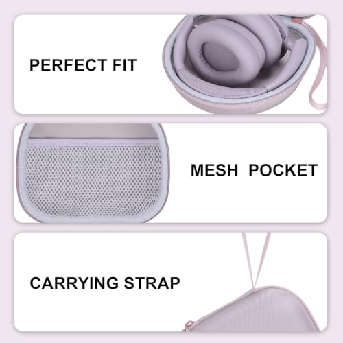 Headphone Case for TALIX H30/JLab/TOZO HT3/Skullcandy Headphones Mauve - color: Mauve