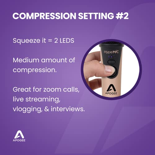 Apogee Hype Mic - USB Microphone with Analog Compression for Capturing Vocals and Instruments, Streaming, Podcasting, and Gaming - style: Hype Mic
