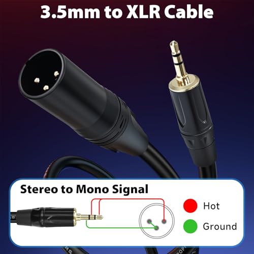 Cyberguys! 3.5mm to XLR Cable, 1/8 to XLR Male Audio Cord, 3ft - size: 3ft