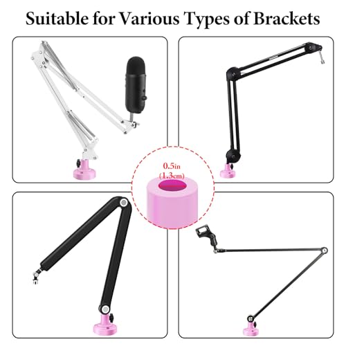 Geekria for Creators Microphone Table Flange Mount Adapter, Metal Table Mount Clamp with Adjustable Interface Aperture Compatible with TONOR T20, Aokeo AK-35, InnoGear Microphone Arm (Pink) - color: Pink