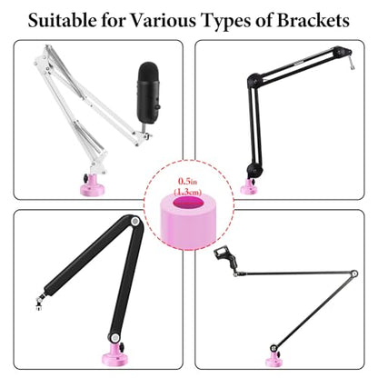 Geekria for Creators Microphone Table Flange Mount Adapter, Metal Table Mount Clamp with Adjustable Interface Aperture Compatible with TONOR T20, Aokeo AK-35, InnoGear Microphone Arm (Pink) - color: Pink