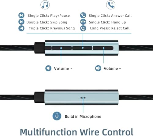 USB-C Wired Earbuds with Microphone, Volume Control, Noise Canceling, Compatible with Samsung Galaxy S24 S23 S22, iPhone 15, Pixel Phones (2Pack-Gray) - color: 2Pack-Gray