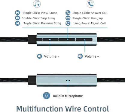 USB-C Wired Earbuds with Microphone, Volume Control, Noise Canceling, Compatible with Samsung Galaxy S24 S23 S22, iPhone 15, Pixel Phones (2Pack-Gray) - color: 2Pack-Gray